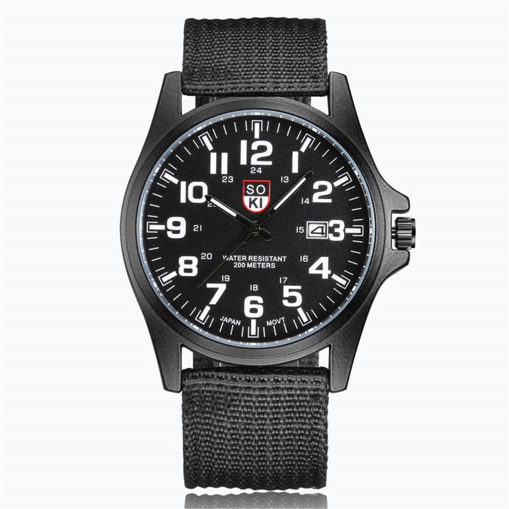 Luxe Heren Horloges Business Horloge Nylon Band Analoge Quartz Horloge Paar Nylon Strap Analoge Heren Sport Horloges: D