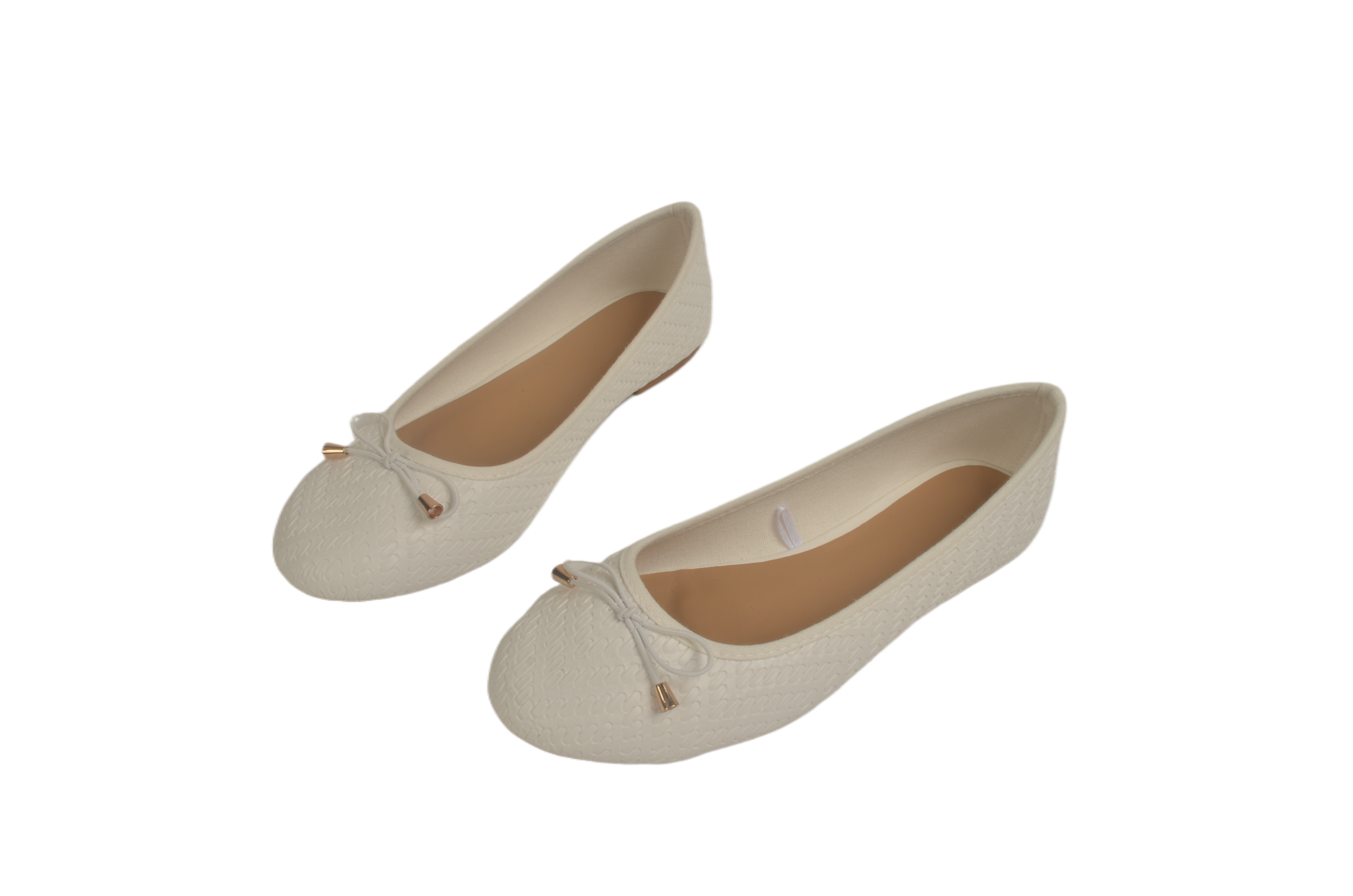 Casual Dagelijkse Vrouwen Comfortabele Zool Vrouwen Wit Faux Lederen Elastische Strik Slip-On Platte Balletschoenen