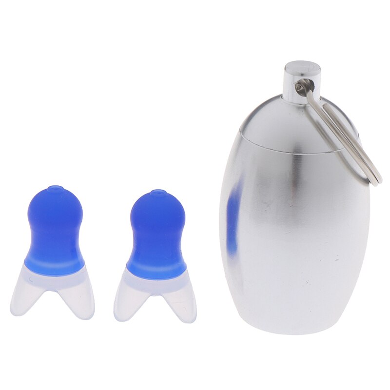 1 par støjbeskyttende ørebeskyttere støjreducerende ørepropper vandtætte bløde silikone ørepropper til sovende svømning: Blå sølv