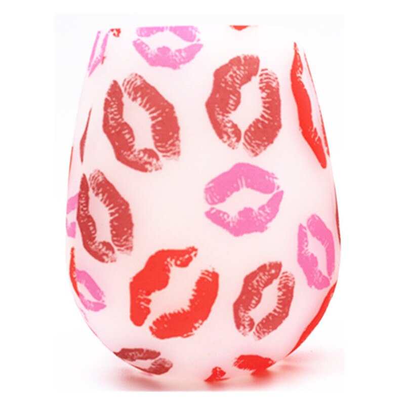 Unbreakable Silicone Wine Glasses BPA-Free Portable Printed Outdoor Wine Cups For Travel Picnic Pool Boat Camping Drink Cup: 05