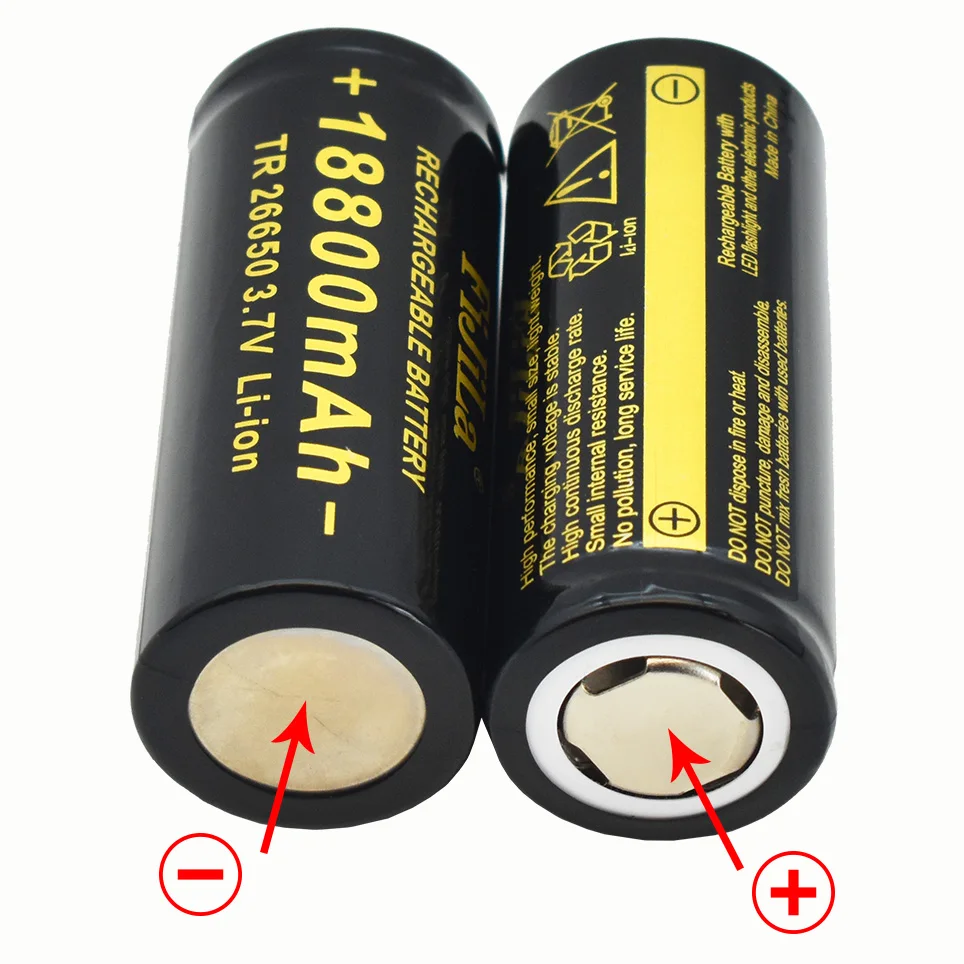 Original 26650 battery 18800mAh 3.7V 50A lithium ion rechargeable battery for 26650 LED flashlight