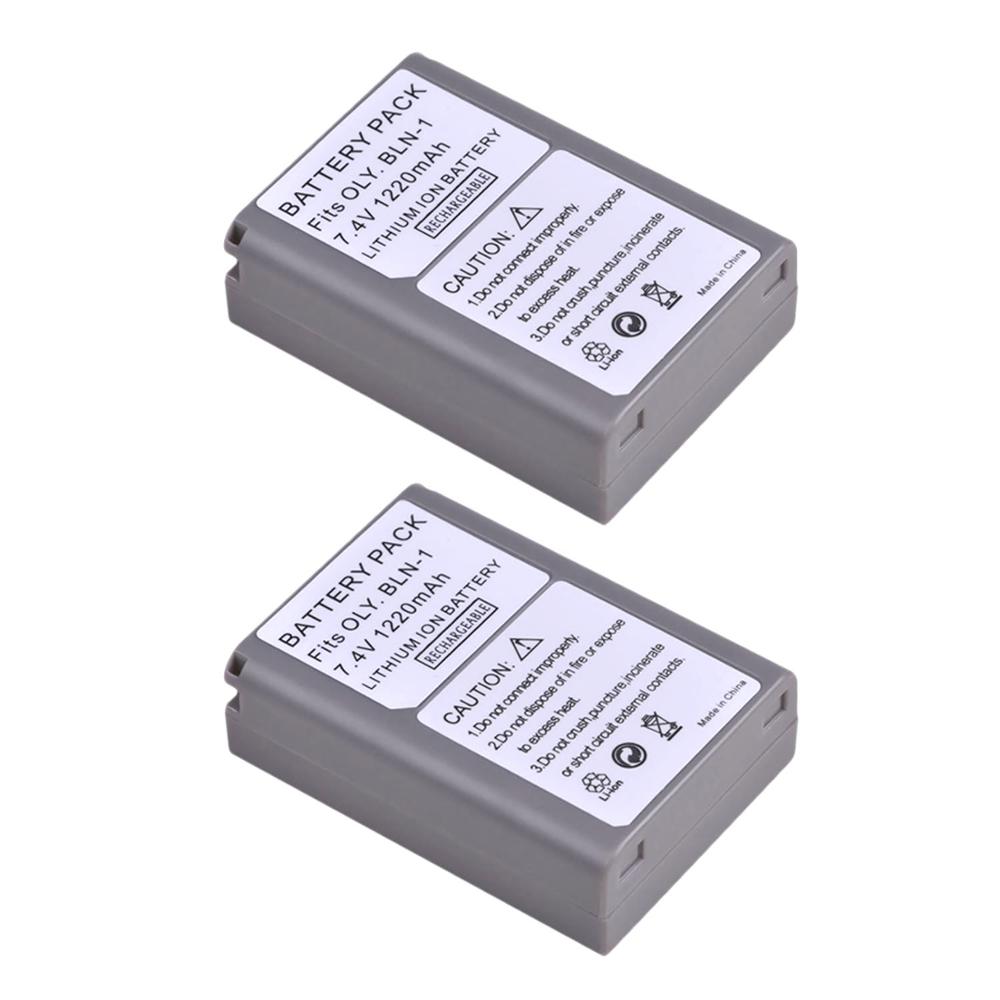 2x BLN-1 Ps BLN1 PS-BLN1 Batterij + Led Ingebouwde Usb Dual Charger Voor Olympus OM-D E-M1, olympus Pen F, OM-D E-M5, Pen E-P5, OM-D: 2Pcs