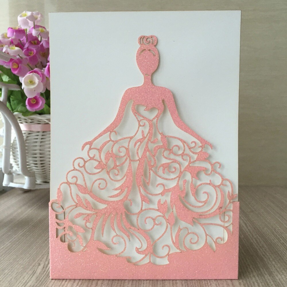 10 stk glitter rose guld bryllupsinvitationskort convite de casamento fødselsdagsfest voksen fest invitaiton velsignelseskort
