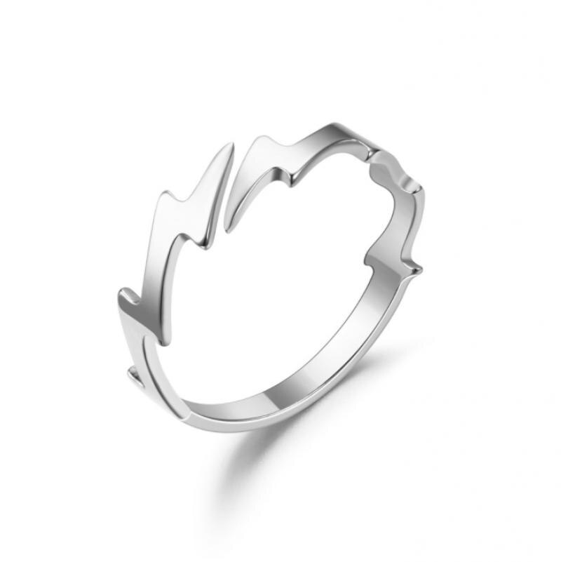 Ring Two-Tone European and American Stainless Steel Lightning Open Ring