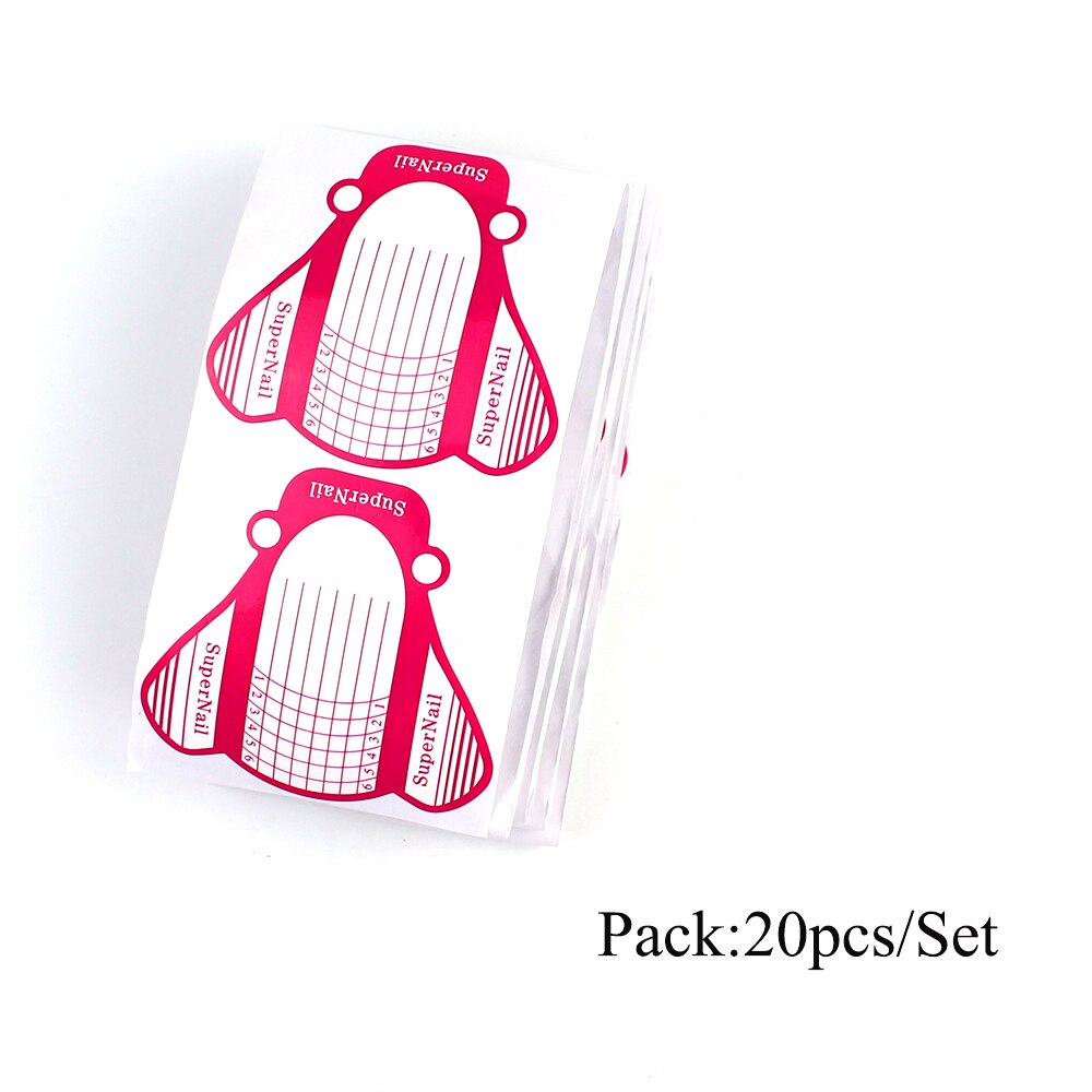 Eruika 20pc/100pc negleform negle gel forlængelse klistermærke oval form selvklæbende akryl skyder til neglelak guide tips: No3
