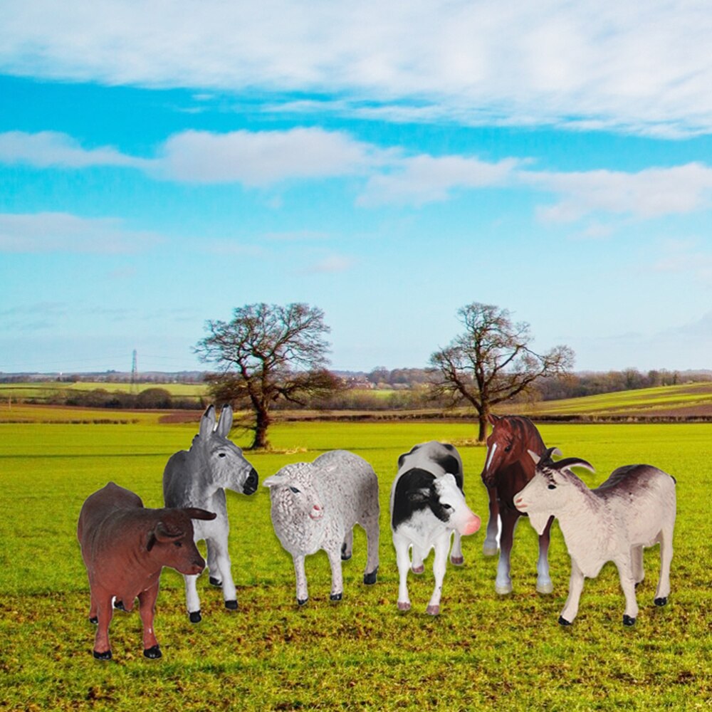 6 stuks speelgoeddieren in de vorm van een bos, plastic educatieve figuren, speelgoeddieren in de vorm van een bos, boerderijspeelgoed voor kinderen: Default Title