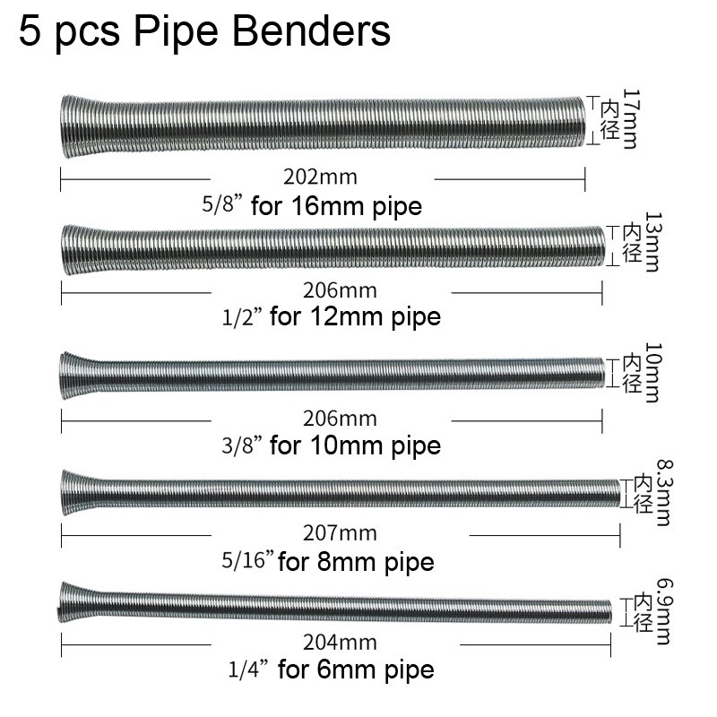 3 in 1 Copper Pipe Bender Hand Tool Bending Machine Manual Tube Bender for Brake Tubes 6mm 8mm 10mm 90/180 Degree Curving Pliers: Copper Bender 5pcs