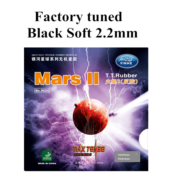 1x Yinhe Mars 2 Factory Tuned Pips-In Tafeltennis (PingPong) Rubber Met Spons: Black soft