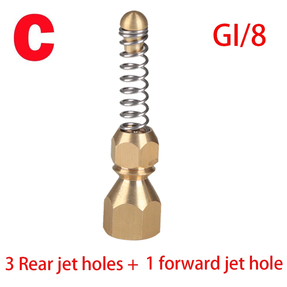 High Pressure Cleaner Sewer Drain Sewer Cleaning Nozzle Accessories 1/8 Inch Stainless Steel Quick Plug Drain Hose Nozzle Tools: Gold