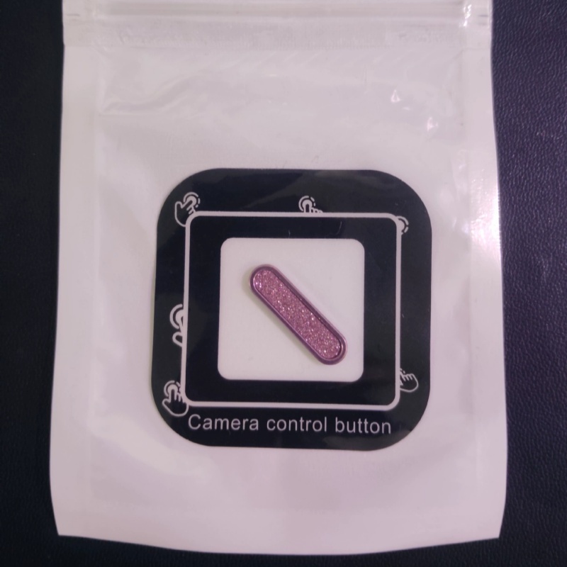 Glitter Camera Control Button Sticker For iPhone 16 Pro Max 16e Plus Bling Side Touch Button Protector for iphone16 series: Transparent