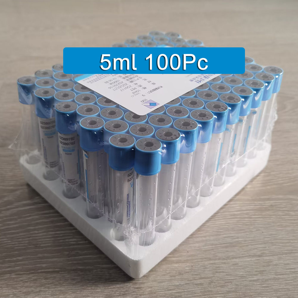 100Pc Blood collection coagulation sodium citrate plastic tube sterile negative pressure vacuum blue cap anticoagulant tube: Scarlet
