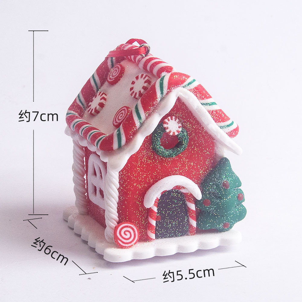 Weihnachtsbaum-Dekoration, Lebkuchen, kleines Haus, Anhänger, Zuhause, , Acryl, DIY-Anhänger, Weihnachten, 2024, Neujahr, Ornament, Navidad: Licht Grau
