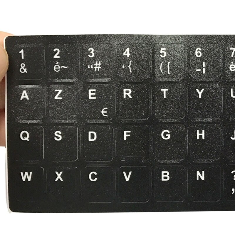 French Layout Stickers Keyboard Letters Button Alphabet Matte Sticker Film for Laptop PC Computer Keyboards White/Black
