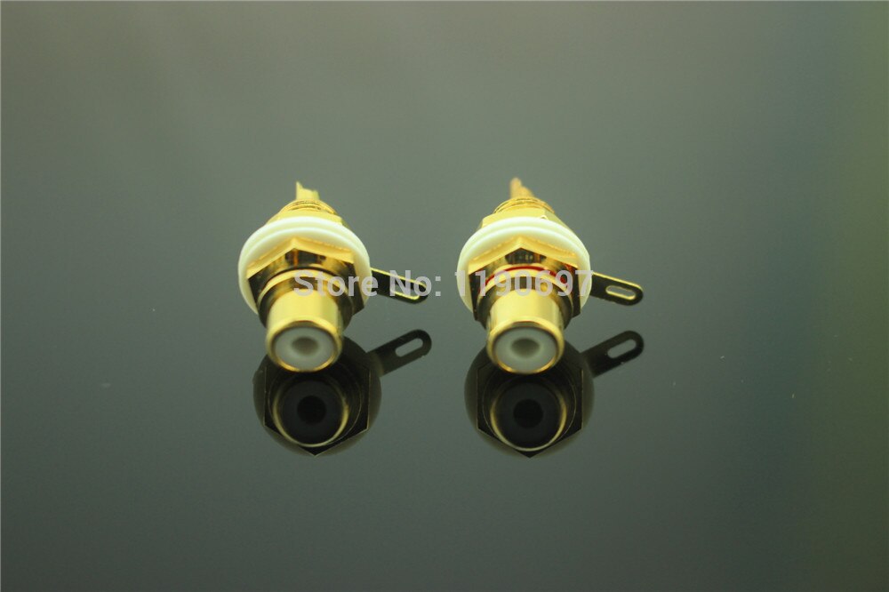 Prise RCA support châssis rondelle blanche borne d'entrée Audio 2 pièces
