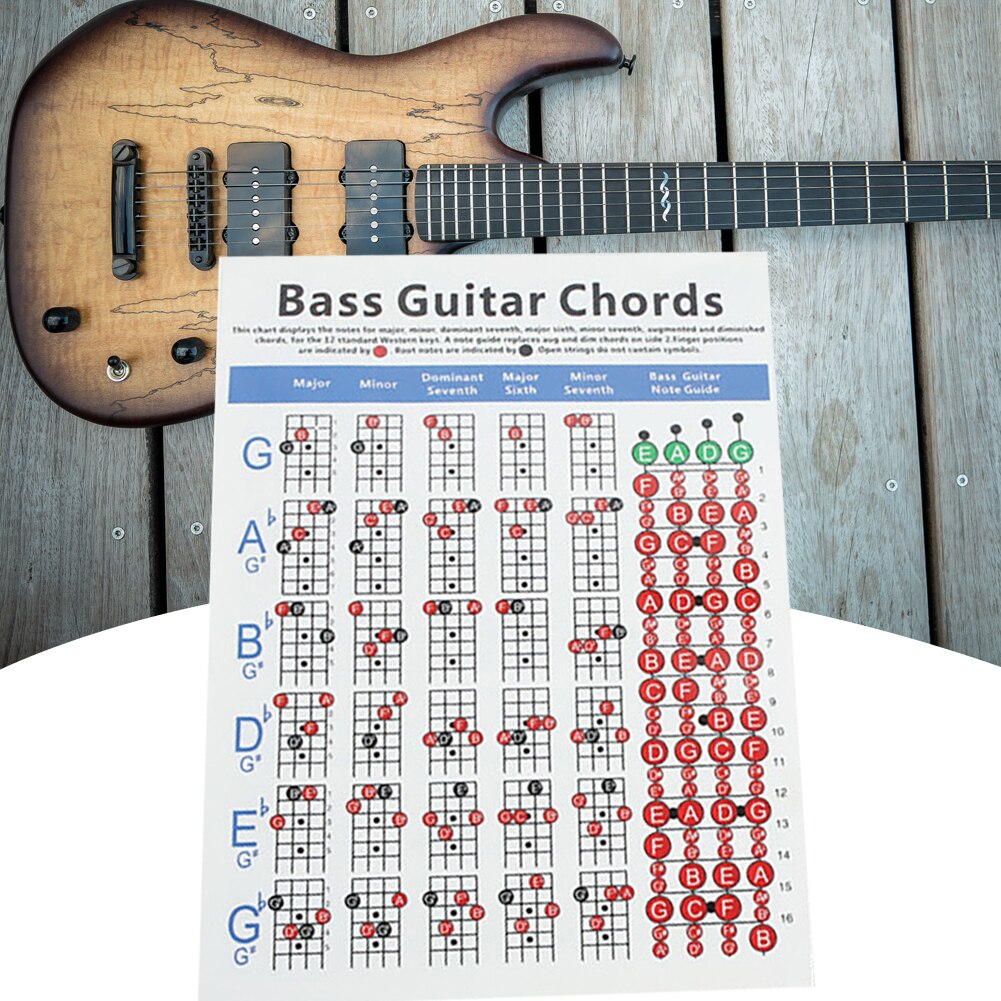 4 strenge elektrisk bas guitar akkord diagram musik instrument praksis tilbehør