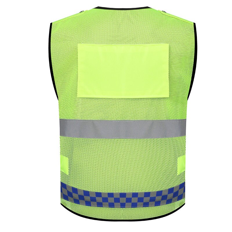 Multi-Pockets Reflective Safety Zipper Front Vest High Visibility ANSI Class Plus Size S-4XL