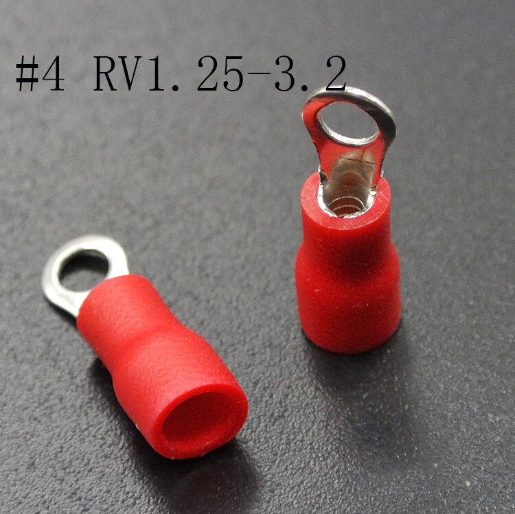 50 kpl 22-16 awg  #4 #6 #8 #10 1/4 5/16 3/8 1/2 rv1.25-4 johtorengasliittimet punaiset liittimet kaapeli johto liitin puristusliitin: Rv1 tai 25 3 o 2