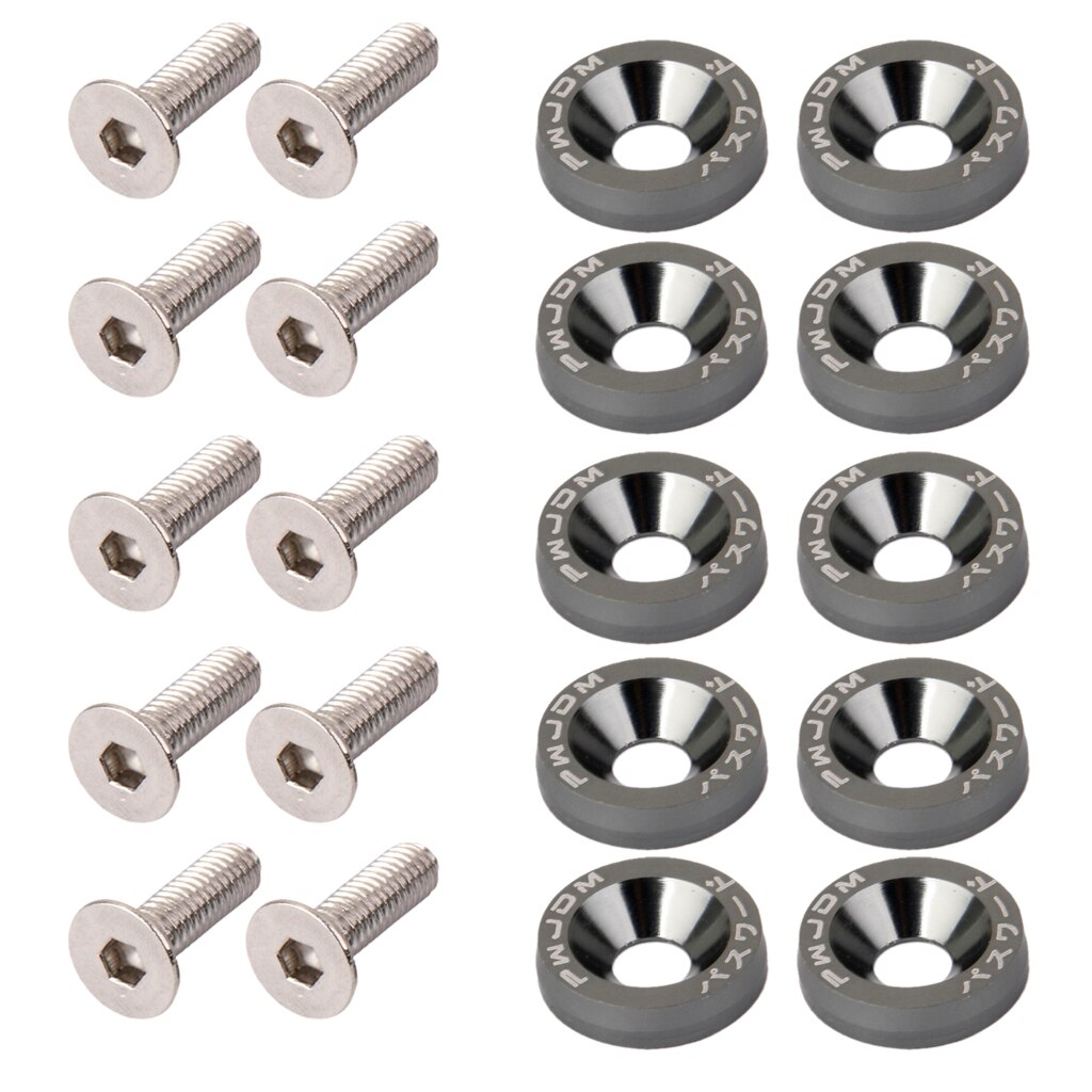 10x Universal Bumpers Fender Washers Kit M6 Bolt Schroef Motor Aluminium 8 Kleuren: Blauw