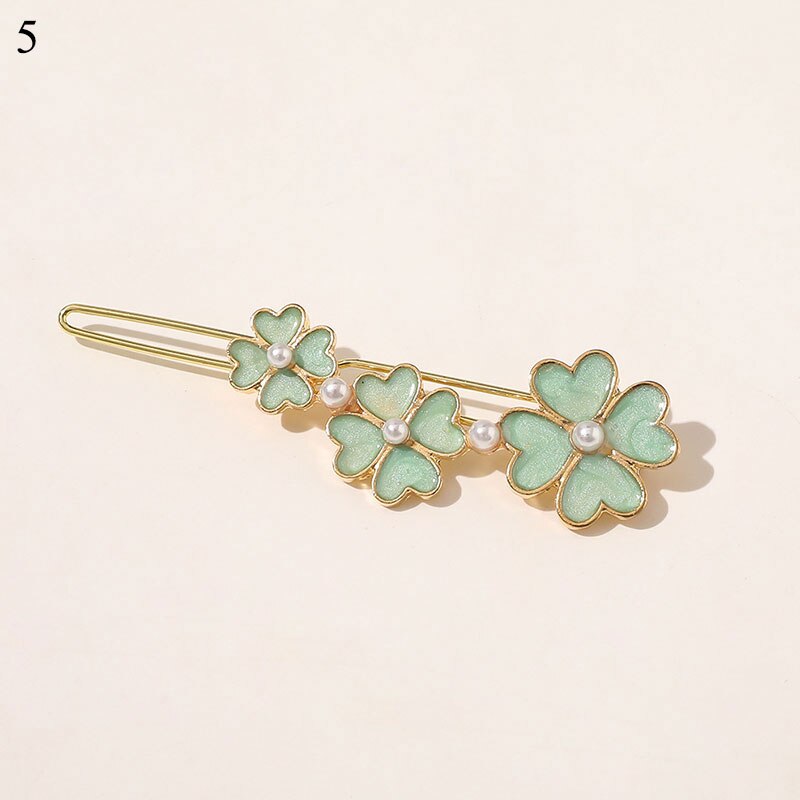 Vintage coloré perle épingles à cheveux géométrique papillon fleurs étoiles lune style pinces à cheveux doux coréen Barrette cheveux accessoires: 5