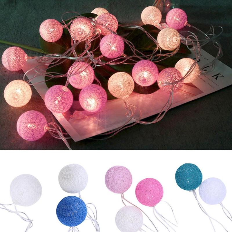 20 led Lumières de Chaîne De Boule De Coton pour la Décoration Extérieure De Noël De De Mariage Guirlande De Noël Globe Chaîne D'éclairage