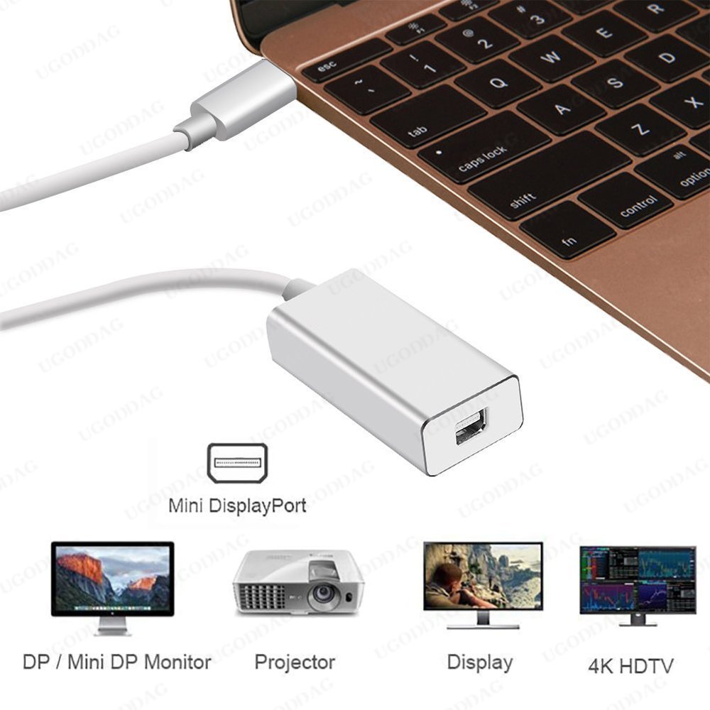 4k usb-c til mini  dp 60hz usb 3.1 c til mini displayport-adapter Lyn 3 til mini dp-konverter til macbook pro