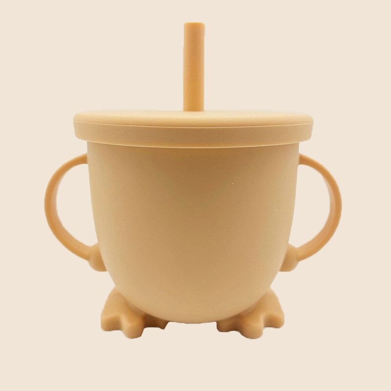 1PC Baby Silicone Snack Cup Baby Double Handle Silicone Feeding Bowl Spill-Proof Biscuits Container Box Snacks Storage Box: SFUG11