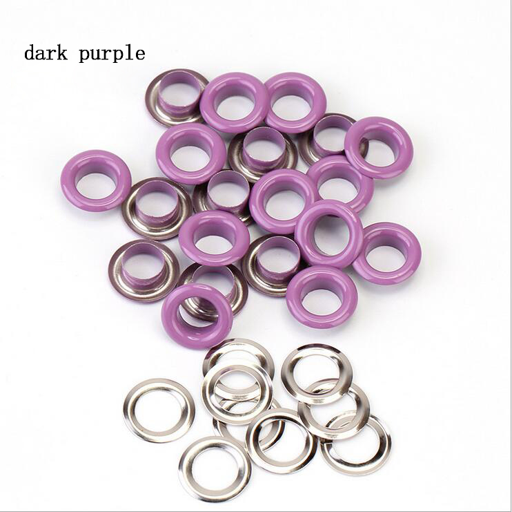 Œillets métalliques pour Scrapbooking, 10x17x5mm, 100 pièces, embellissement pour bricolage, vêtements de travail, couture, vêtement: dark purple