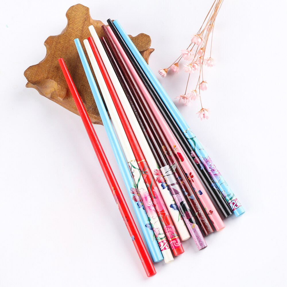 2 stks/set Handgemaakte Haar stok Vintage Schilderen haarspeld Kleurrijke Natuurlijke hout voor vrouwen Japanse haarspeld Hout Chinese haar stok