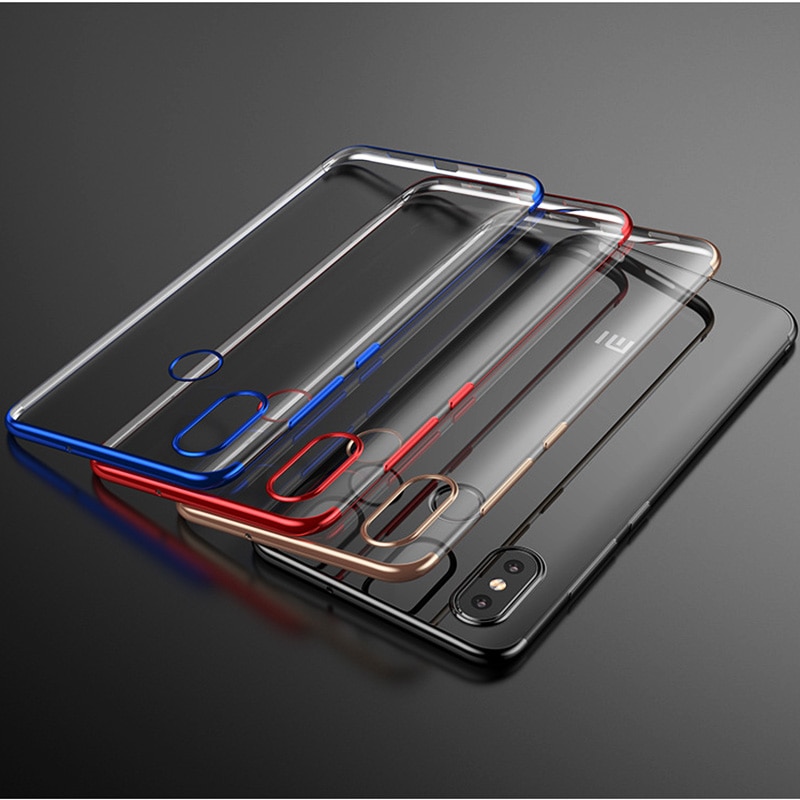 Luxury Original Phone Cases for Xiaomi Mi 8 Mi8 SE Soft TPU Ultra Thin Transparent Plating Back Cover for Xiaomi 8 Lite Explorer