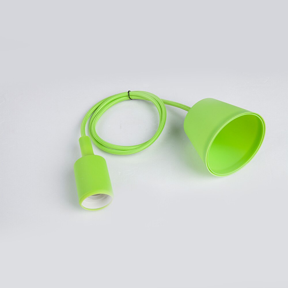 E27 Hängen Lampe Basis Birne Halfter DIY Buchse Bunte Silikon Linie Kronleuchter Beleuchtung Punkt Gummi Decke Leuchte Hause: Grün