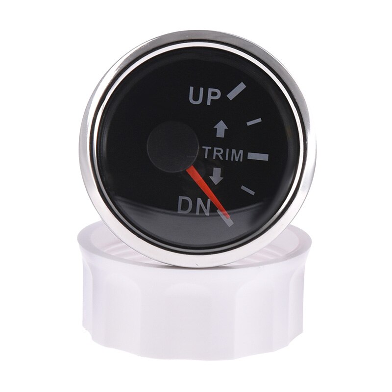 0-190ohm Boat Trim Gauge for Inboard Outboard Engine 52mm Marine Trim Tilt Indicator Meter With Red Backlight 12V/24V