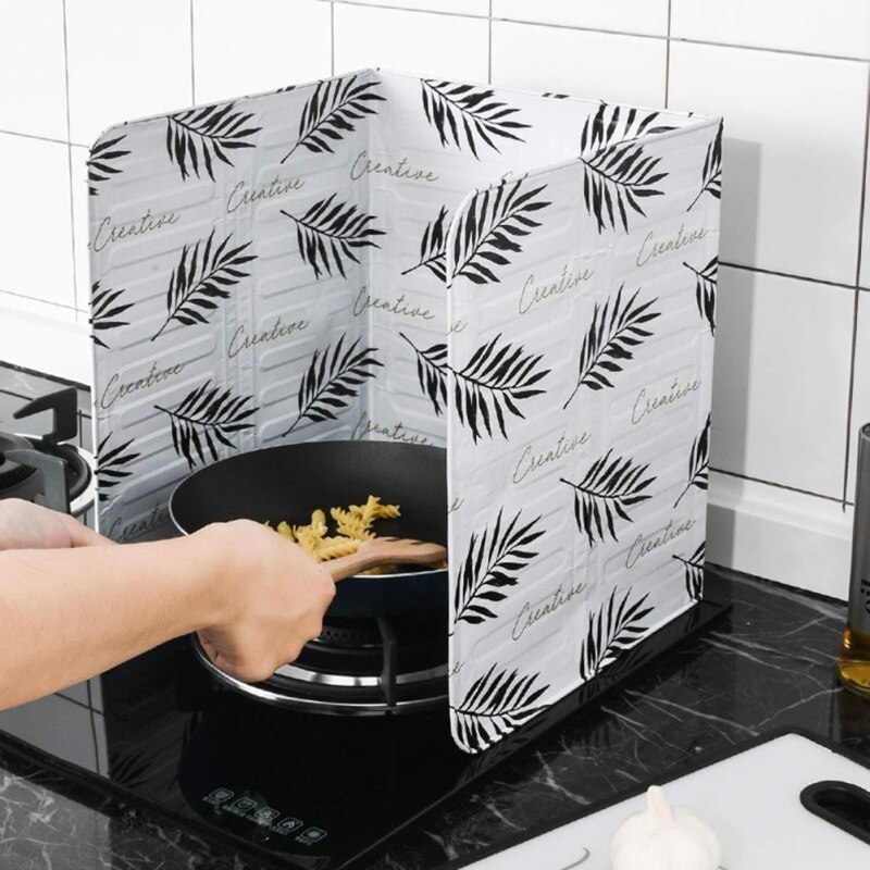 Anti-Splashing Oil Baffle Aluminum Foil Oil Block Heat Insulation Oil Barrier Stove Cooking Kitchen Utensils Supplie