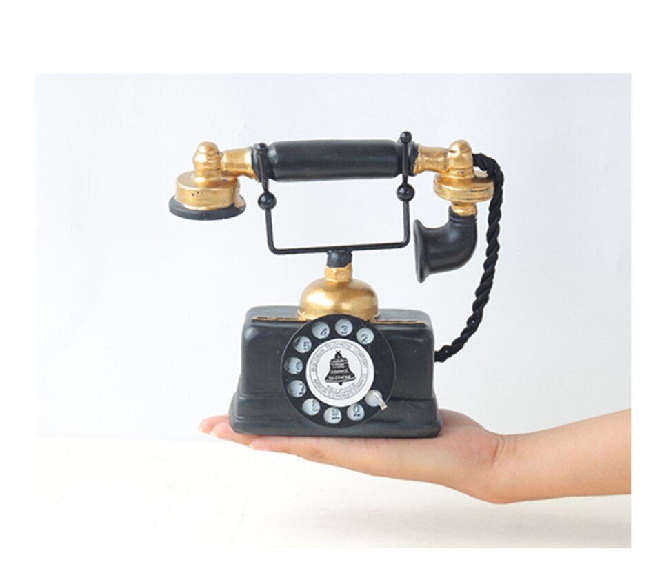 Nostalgisk gammeldags håndsæt telefon europæisk stil boligdekoration ornamenter harpiks håndværk bar stue dekoration 036
