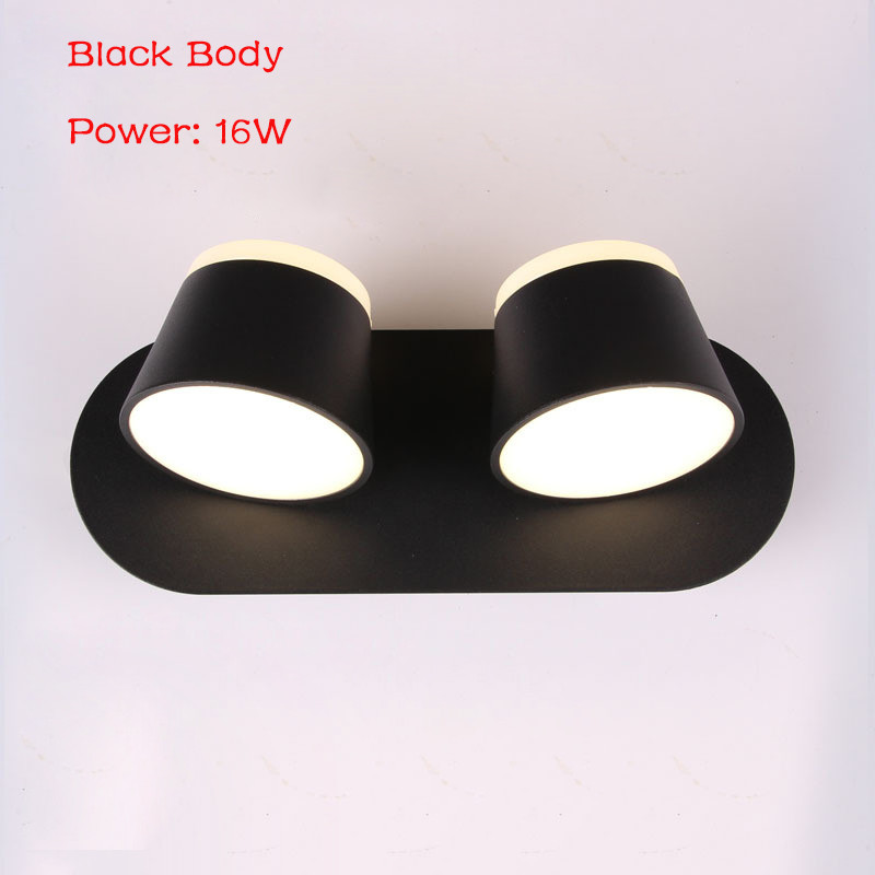 Indoor Wall Lamp 8W/16W /24W 360 Degrees Adjustable LED Wall Lamp Aisle Wall Sconce Living Room Modern Room Bedroom Light NR-177: 16W Black / Warm White (2700-3500K)