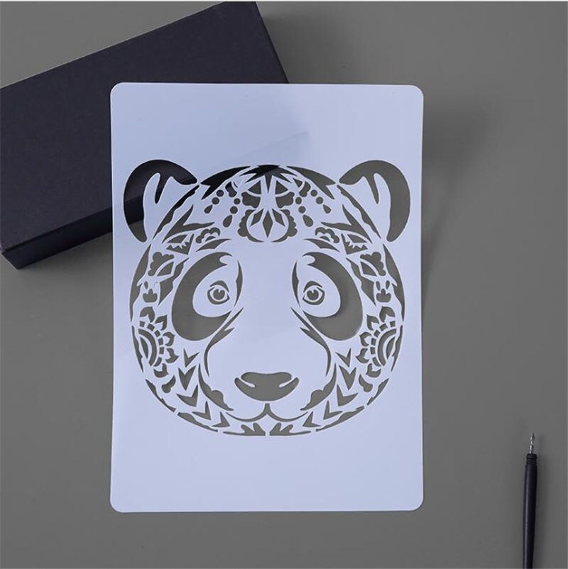 Plastic Template For Kids Painting DIY Scrapbooking Stencils For Journal/Pigment/Ink Pad/Spray/Hand Painting/Wall /Furniture: Panda