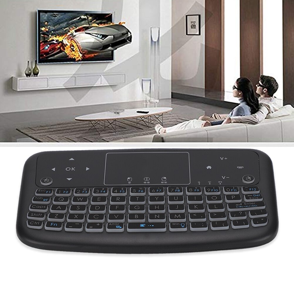2.4GHz Mini Wireless Gaming Keyboard Touch Flat Backlight Button Wireless Keyboard Left And Right Mouse Keys​​ For TV Notebook