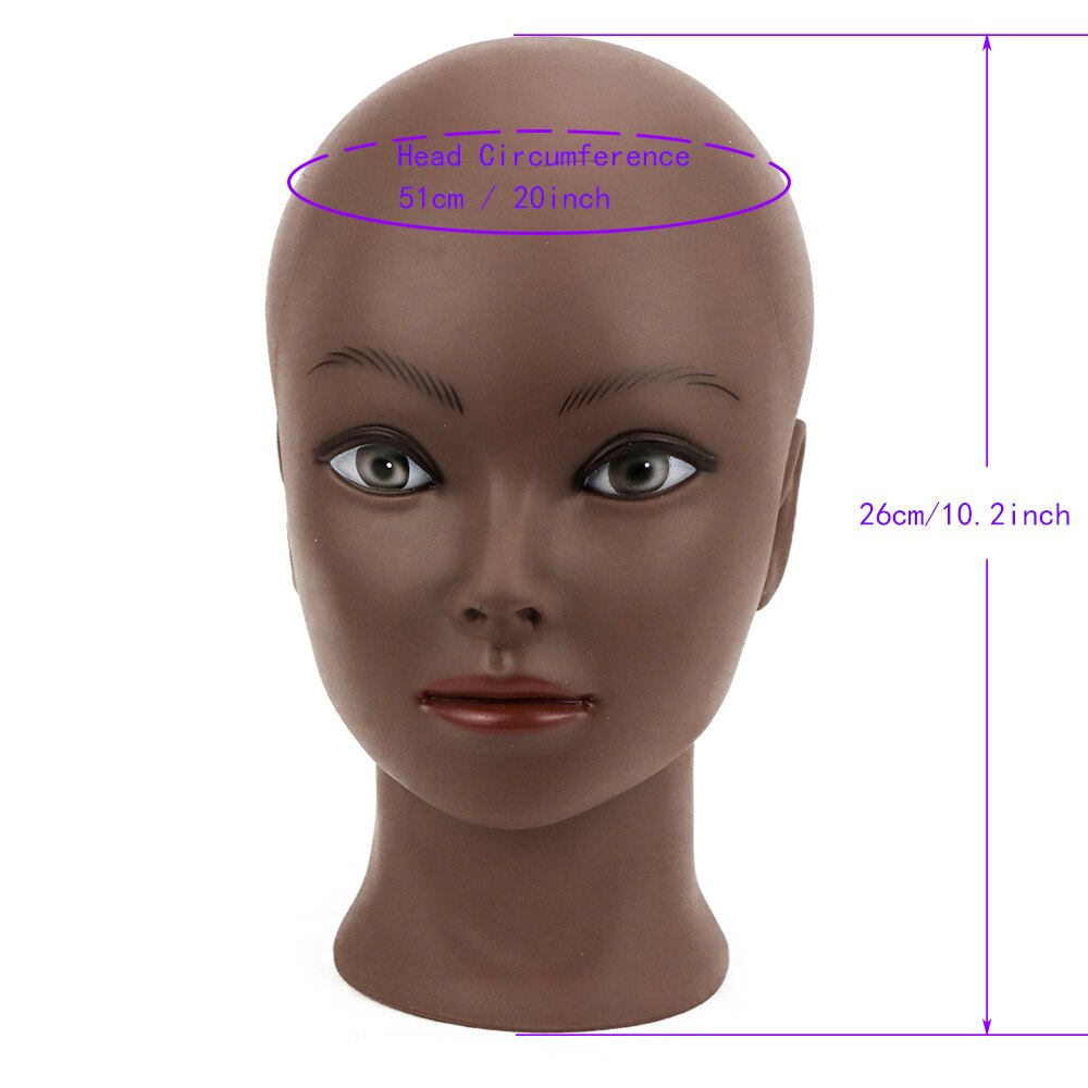 Bald Mannequin Head Stand Soft PC Really 3D eyes manikin head Wig holder for Wigs Display Hat Display Glasses Display: K