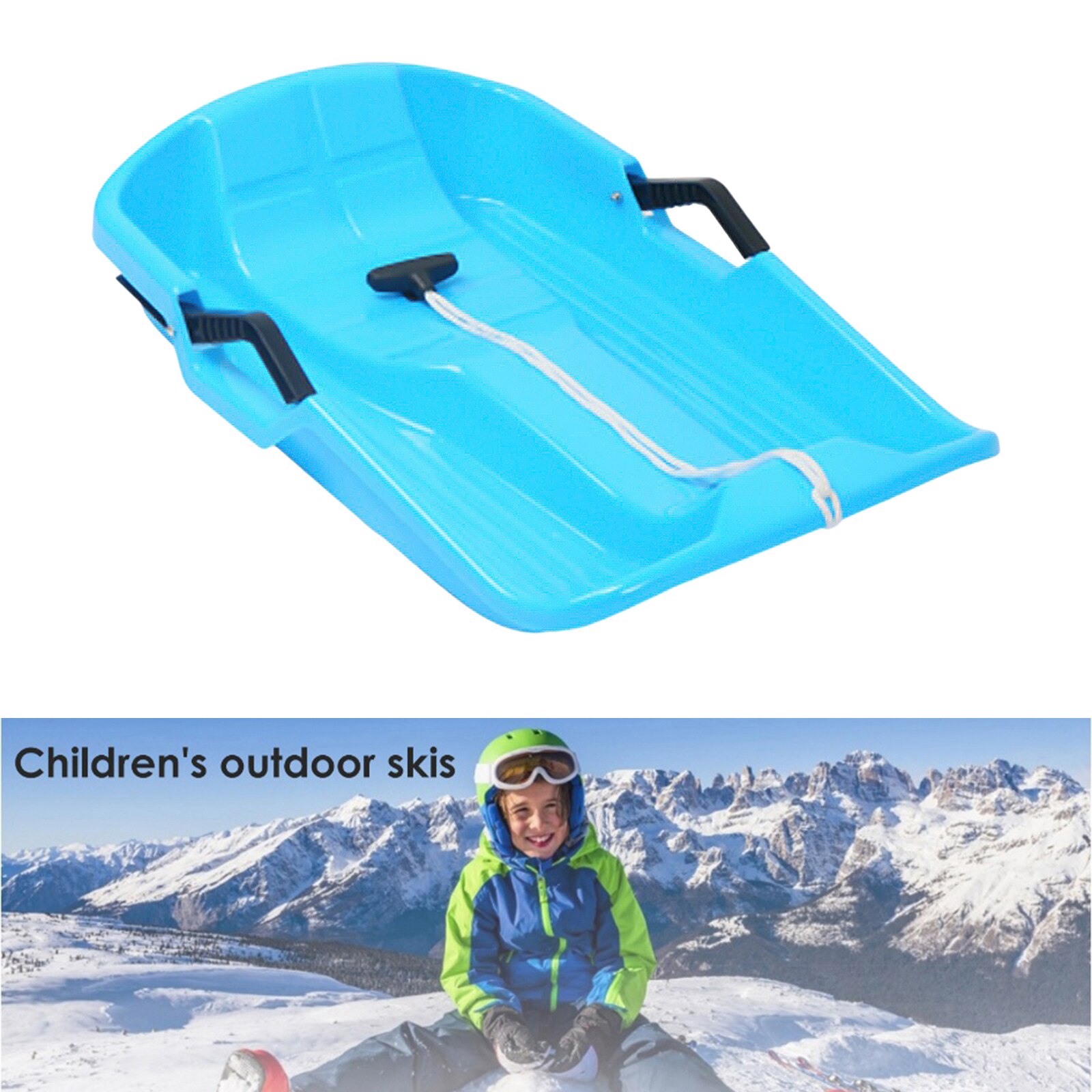 High Density Snow Downhill Sled Toboggan Bent Durable Sledge for Single Person Outdoor Winter Toy Sliding Boat Board Toboggan