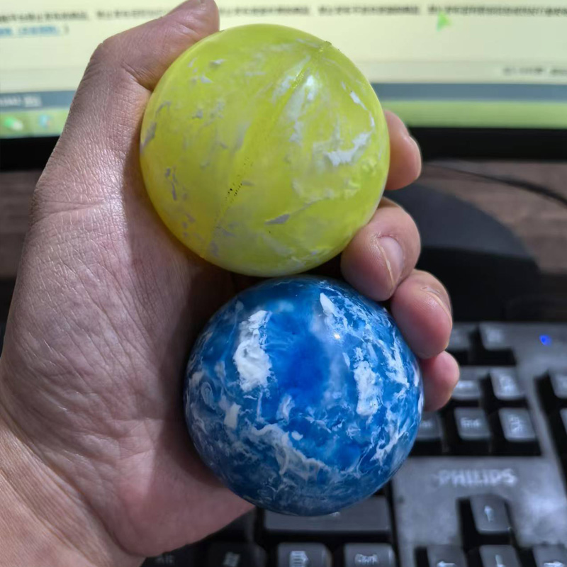 2PCS Bouncy Balls Party Favors For Kids Large 55MM Glitter Marbleized Balle Rebondissante Birthday Classroom Prizes: Silver