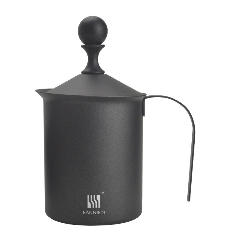 500/800ML Manual Milk Frother Stainless Steel Cappuccino Milk Creamer Milk Foam Mesh Coffee Foamer Creamer Kitchen Applicance: black 800ml