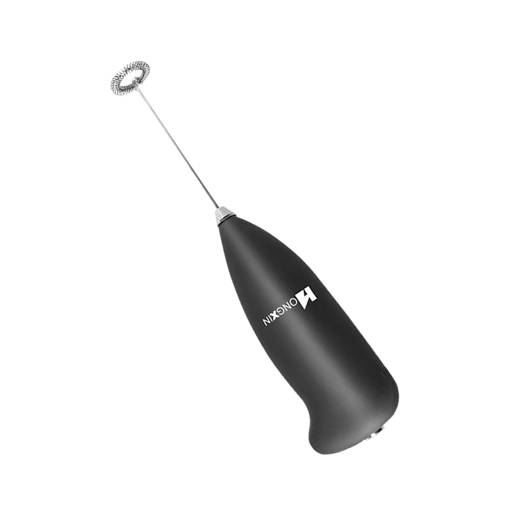 Mini elektrisk mælkeskummer automatisk håndholdt skum kaffemaskine æggepisker mælk cappuccino skummer køkken kaffe piskeris værktøj: Sort