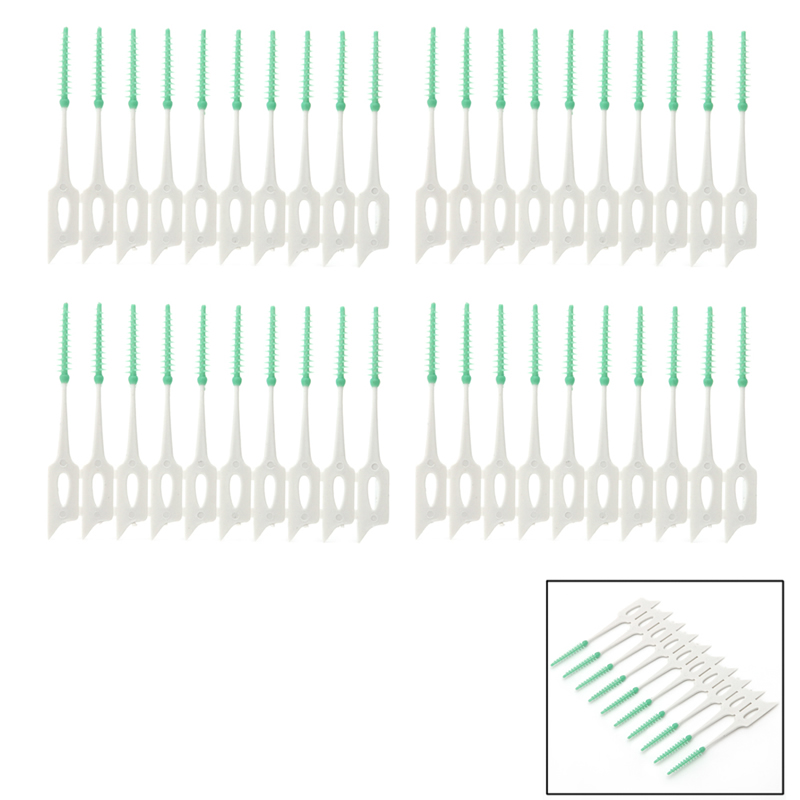 Soft Clean Between Interdental Floss Brushes Random Color Oral Care Tool 40 PCS/Pack Elastic Massage Gums Toothpick Pro