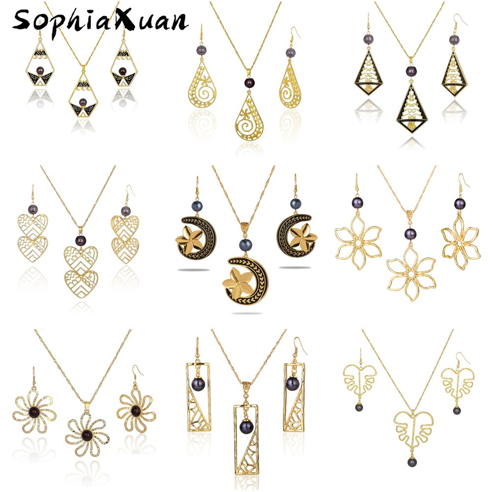 Vendita SophiaXuan moda Hawaiian Flowers Set di gioielli collana tartaruga donna promozione orecchini all&#39;ingrosso collana per donna