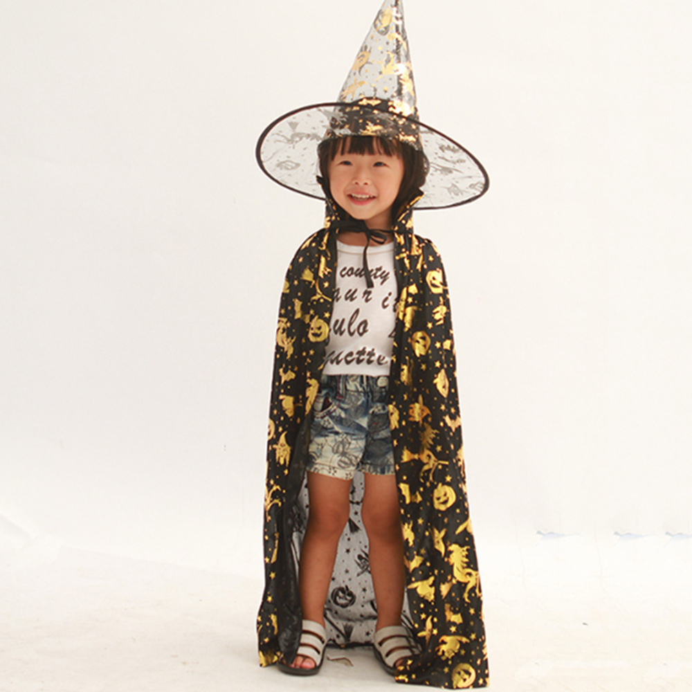 Halloween mantel barnkalas barn cosplay häxa kläder rollspel hatt rolig kväll fest mantel ropa mujer pumpa barn kläder