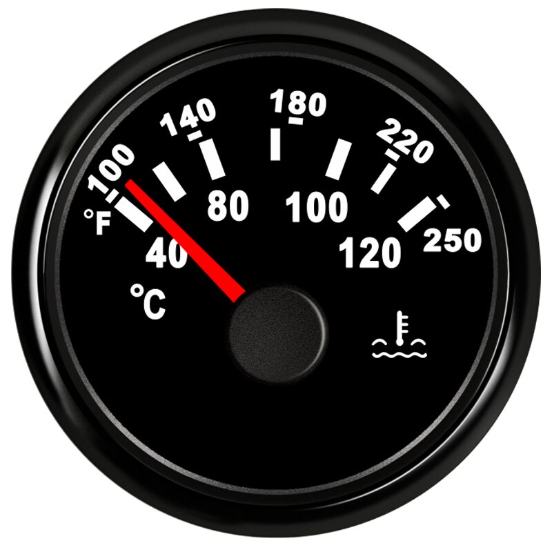 2 &quot; 52mm marinemotorer vandtemperaturmåler temp meter hvid 40-120 grader til båd rv bil motorcykel lcd display måler