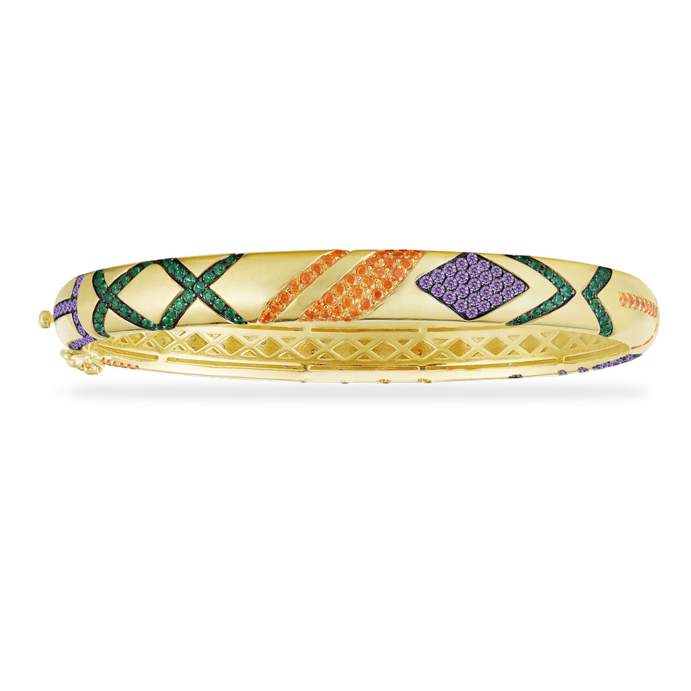 Kakany vedhæng 1: 1,  gule flerfarvede stamme brolagt armbånd med cross damer luksus monaco smykker: Ab4071my