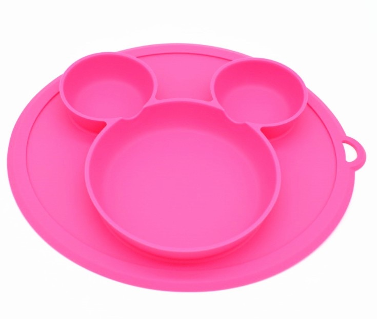 Børns silikoneskål sugeskål børn tallerken baby tallerken baby børn & #39 #39 fodring platos børn bordservice mad tallerken: Rød