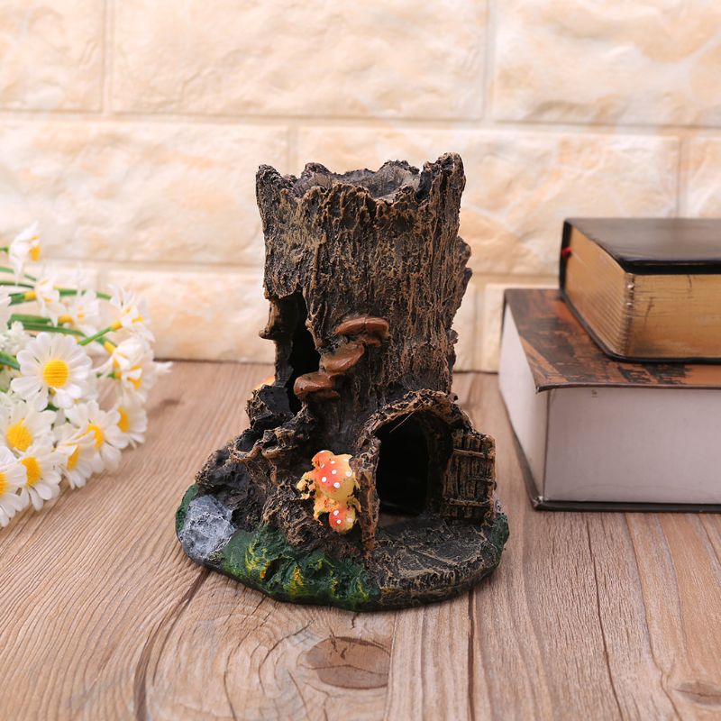 Vivero de reptiles, escondite, serpiente, Gecko, dragón, medio tronco, agujero de árbol de roca