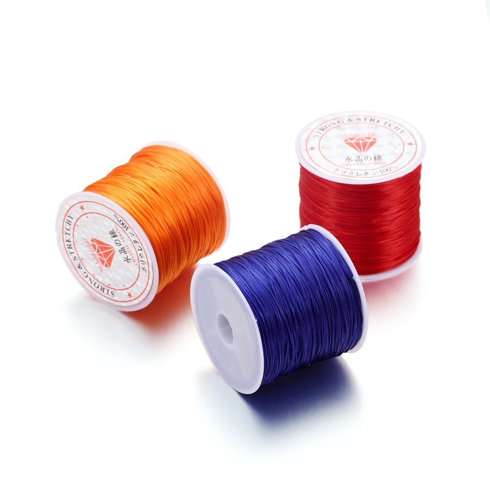 Hilo elástico redondo de 10/40M y 1mm, línea de cristal, cordón elástico de goma de nailon, cuerda elástica para hacer joyería DIY, pulsera de cuentas
