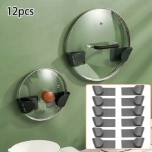 2/12 stk plastik grydelåg stativ klip komfur gryde låg ramme stativ til opbevaring af grydelåg fade opbevaring organizer holder